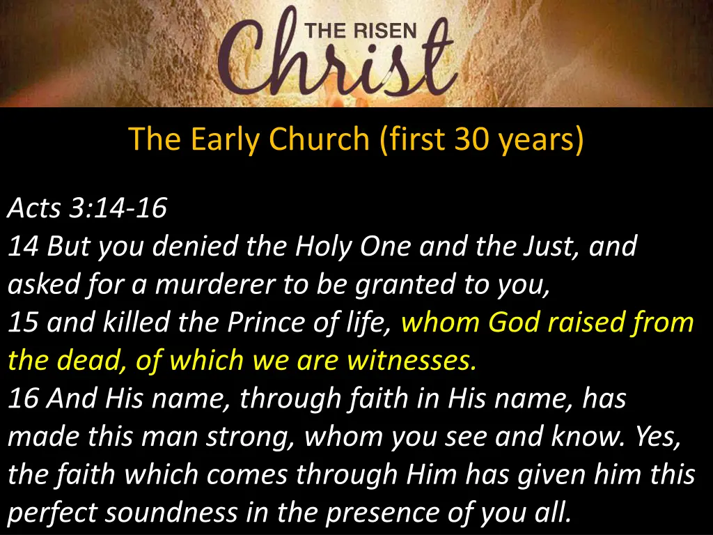 the early church first 30 years 2