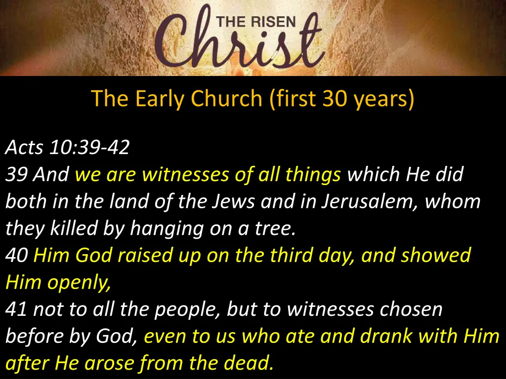 the early church first 30 years 8