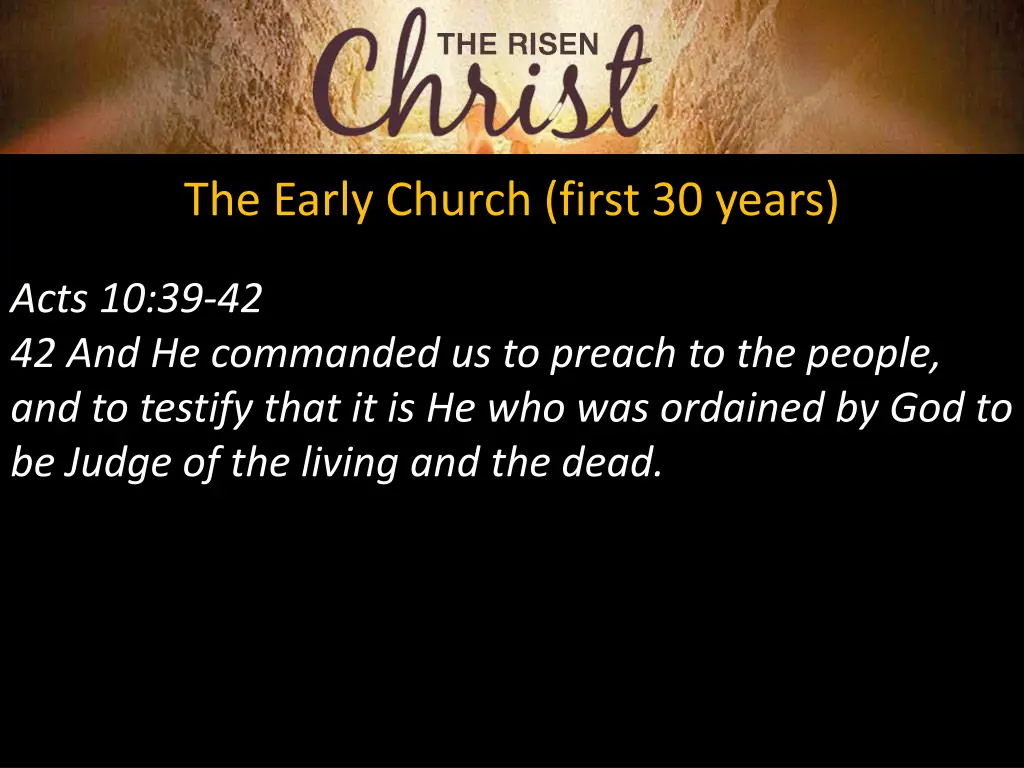 the early church first 30 years 9