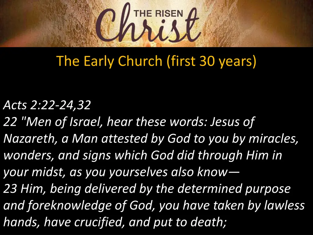 the early church first 30 years