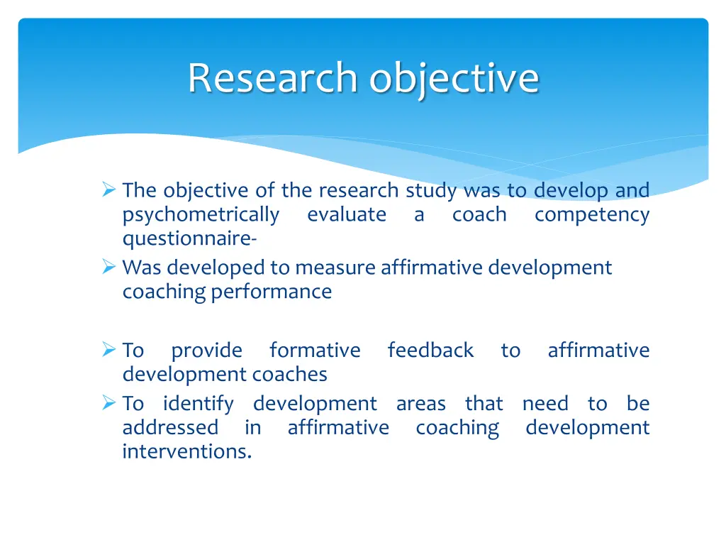 research objective