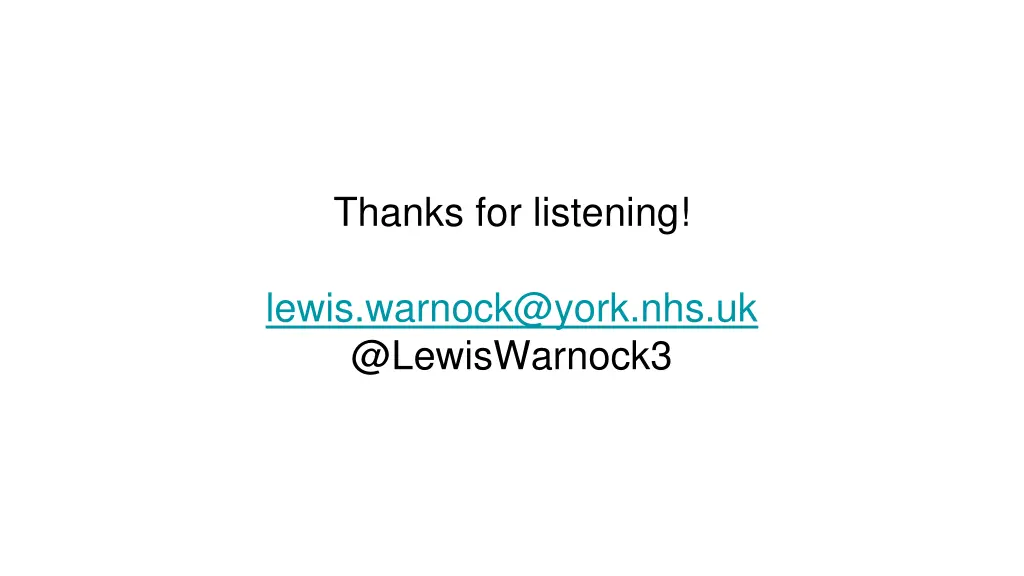 thanks for listening