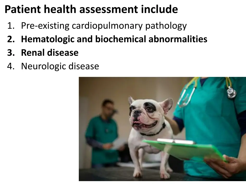 patient health assessment include 1 pre existing
