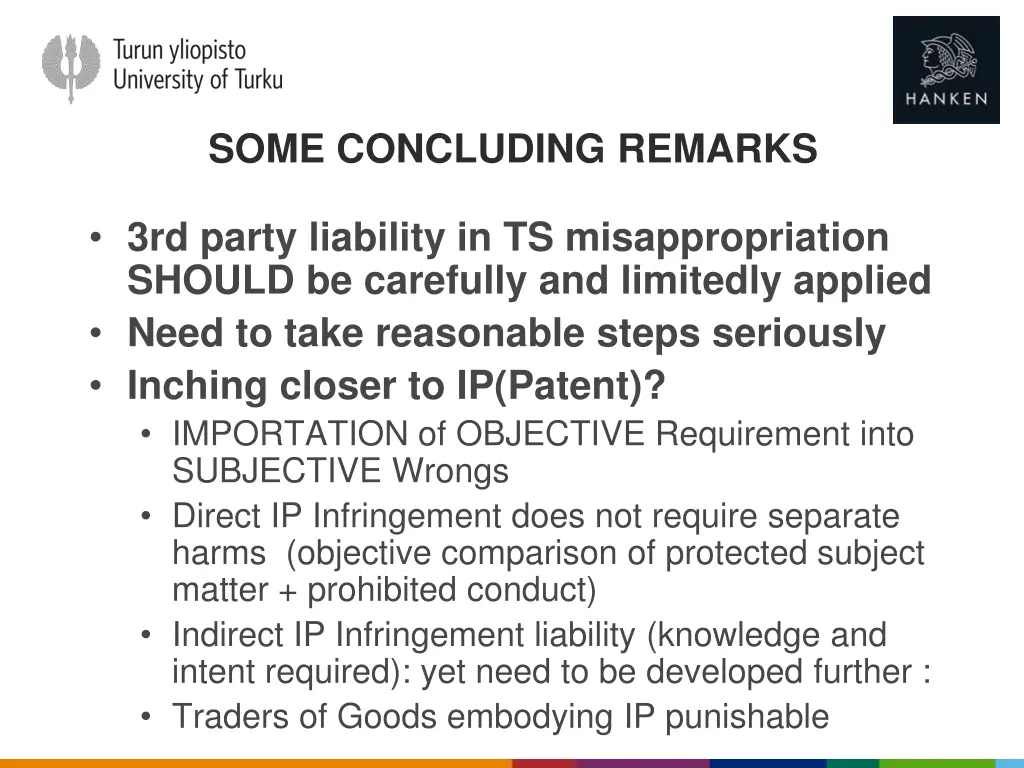 some concluding remarks
