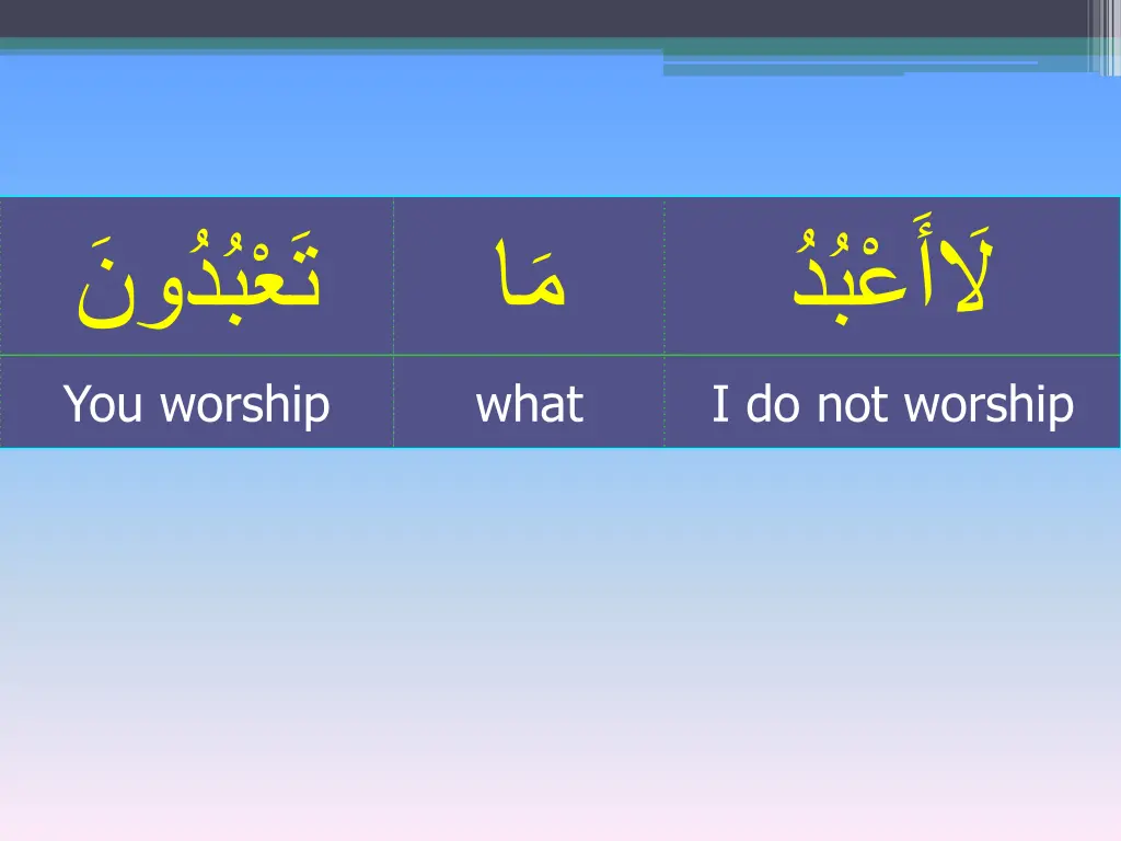 i do not worship