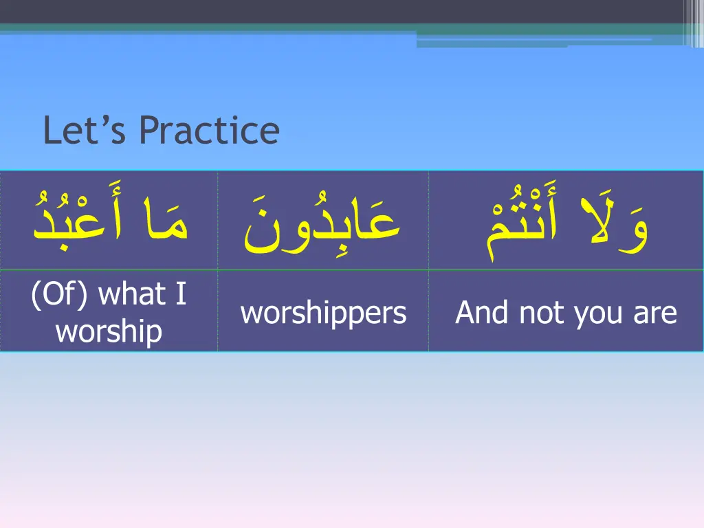 let s practice of what i worship 1