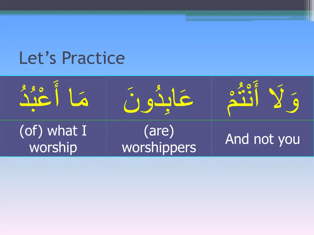let s practice of what i worship