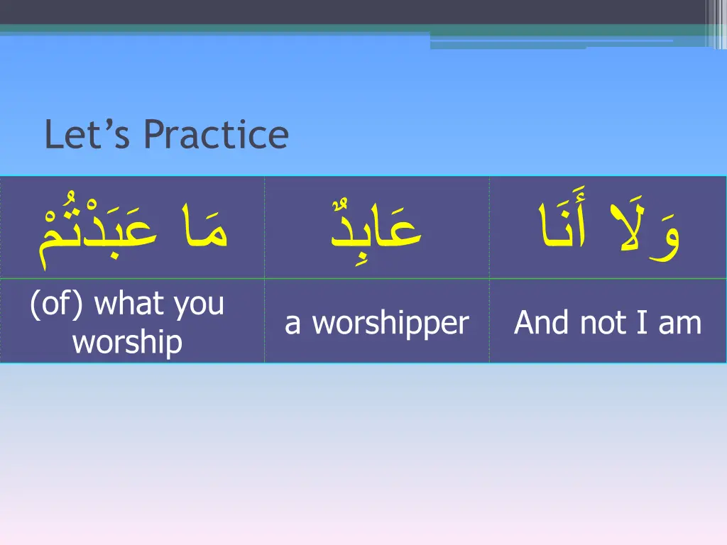 let s practice of what you worship
