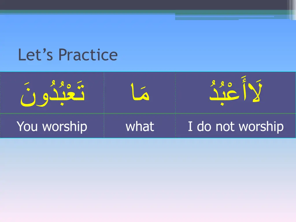 let s practice you worship