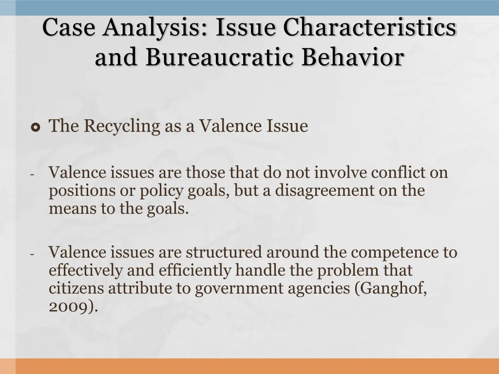 case analysis issue characteristics
