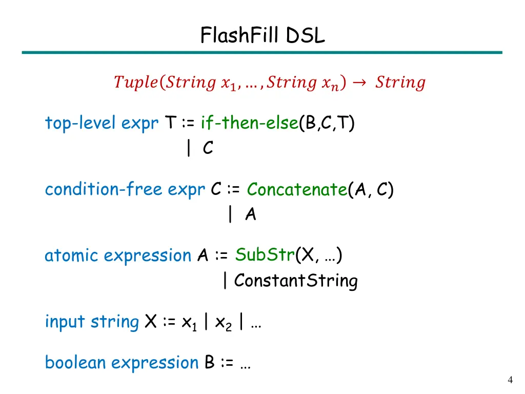 flashfill dsl