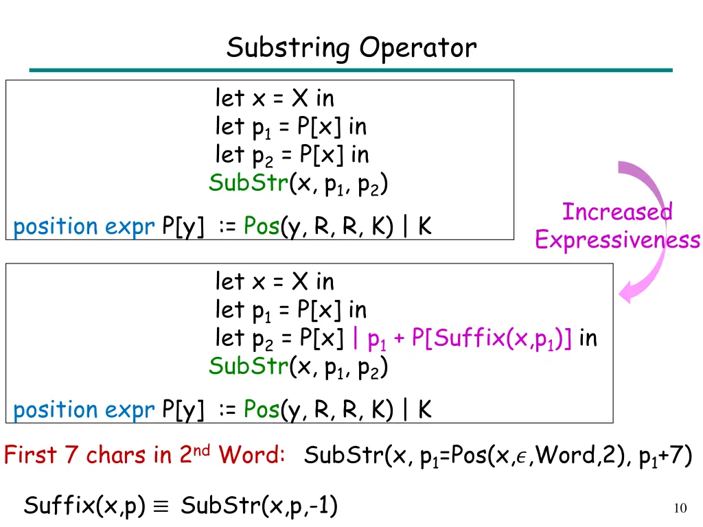 substring operator 5