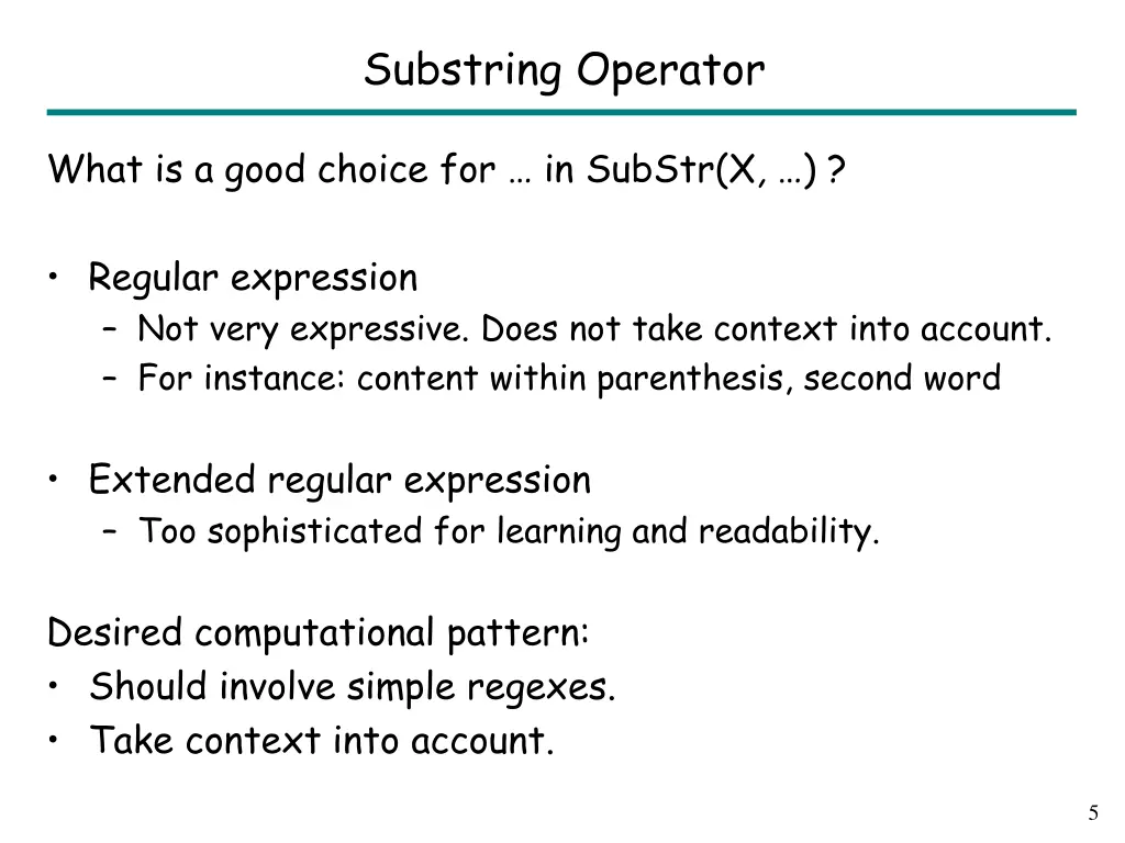 substring operator