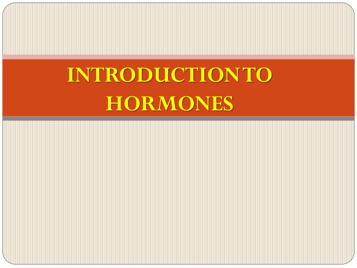 introduction to hormones