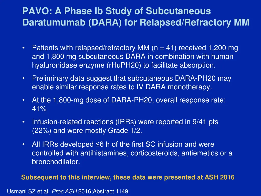 pavo a phase ib study of subcutaneous daratumumab