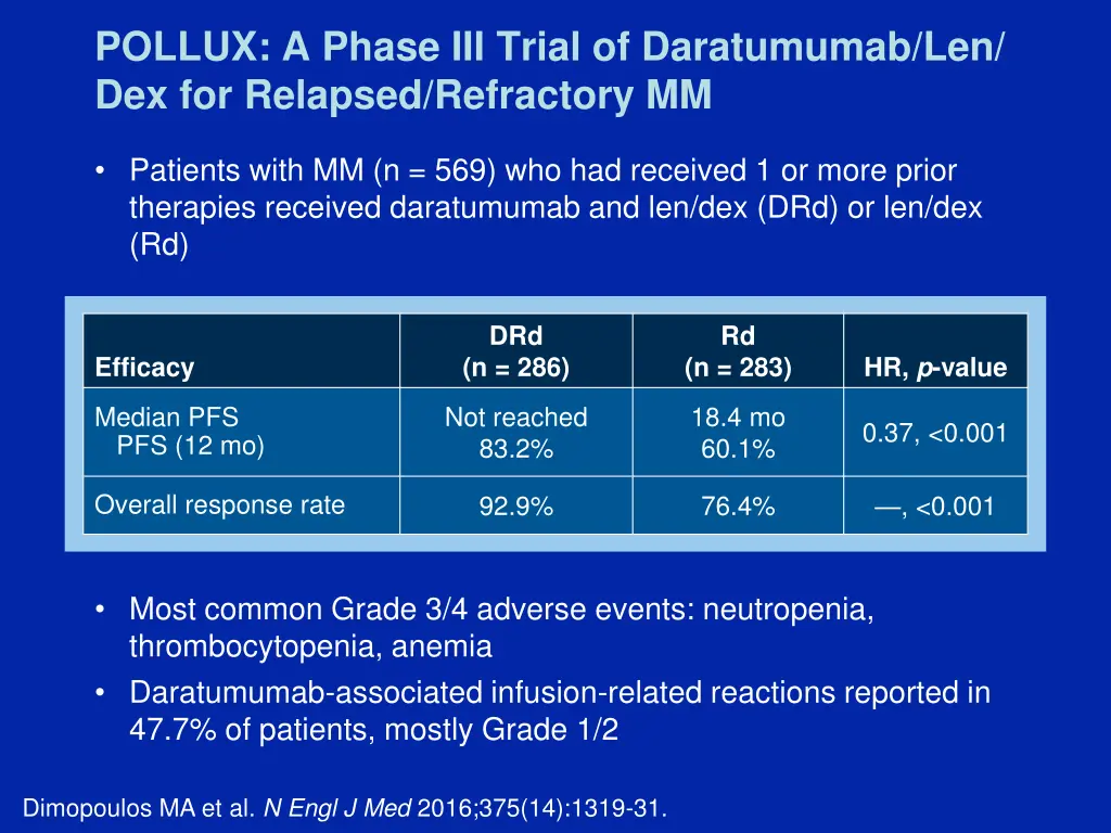 pollux a phase iii trial of daratumumab