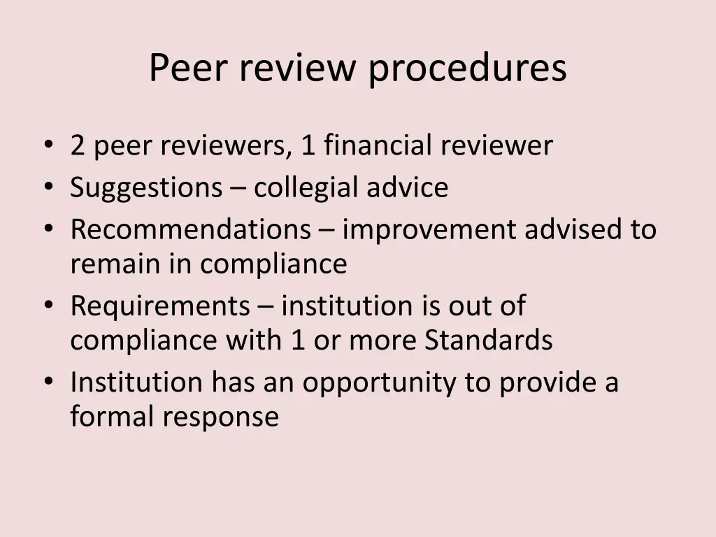 peer review procedures