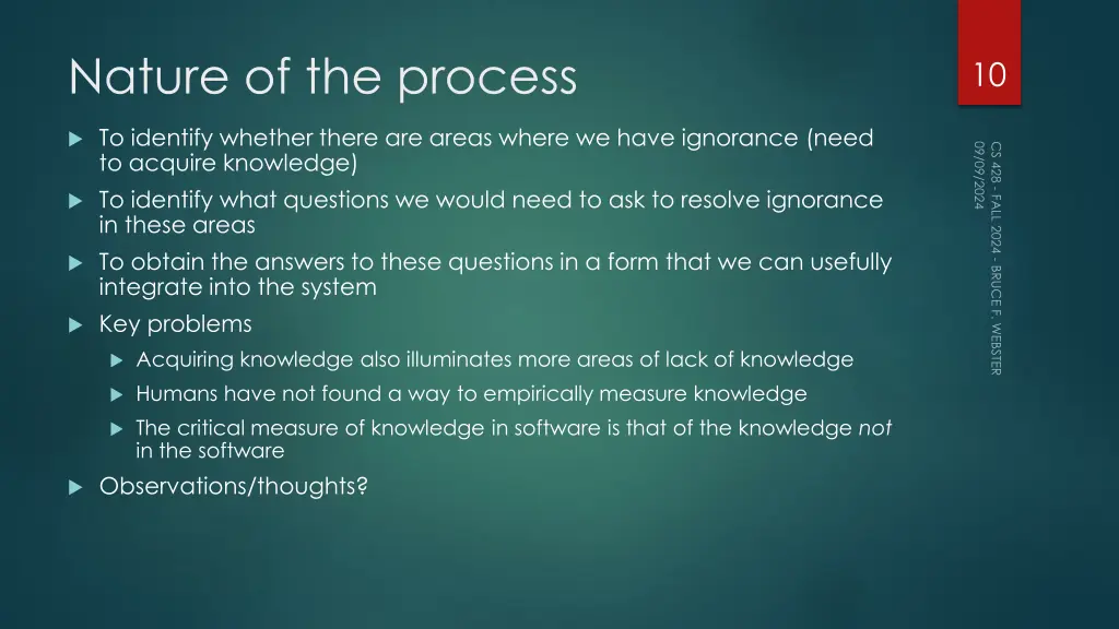 nature of the process