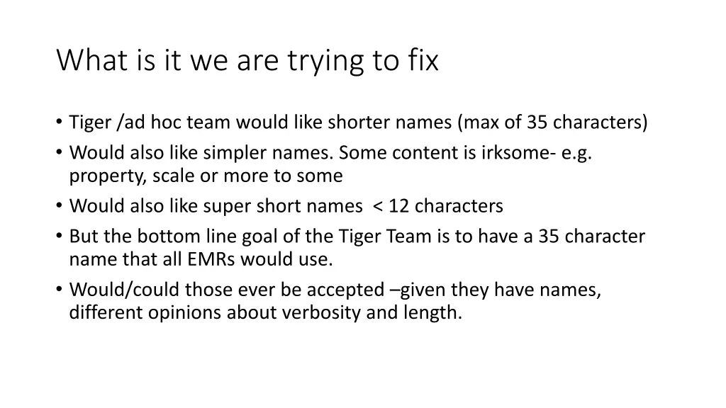 what is it we are trying to fix