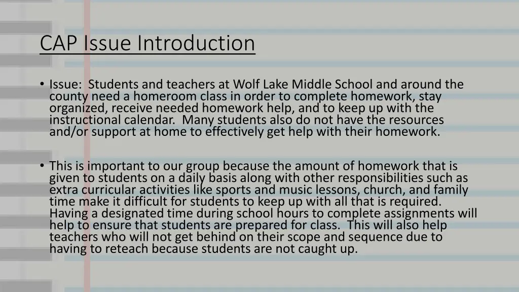 cap issue introduction