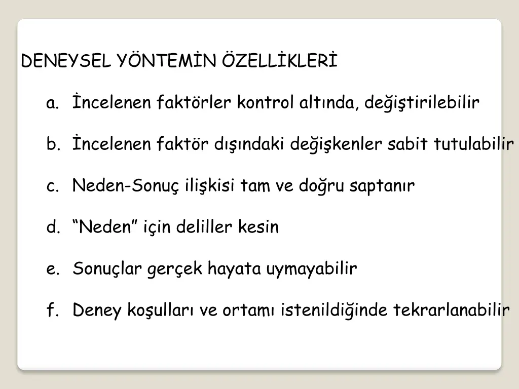 deneysel y ntem n zell kler