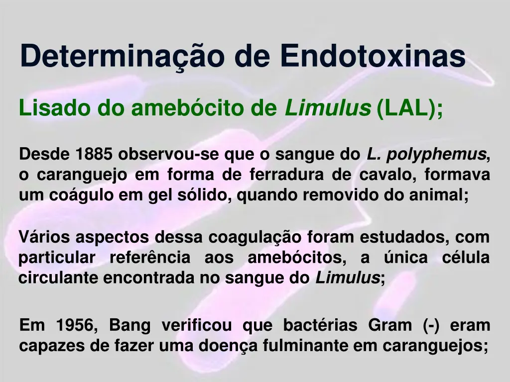determina o de endotoxinas