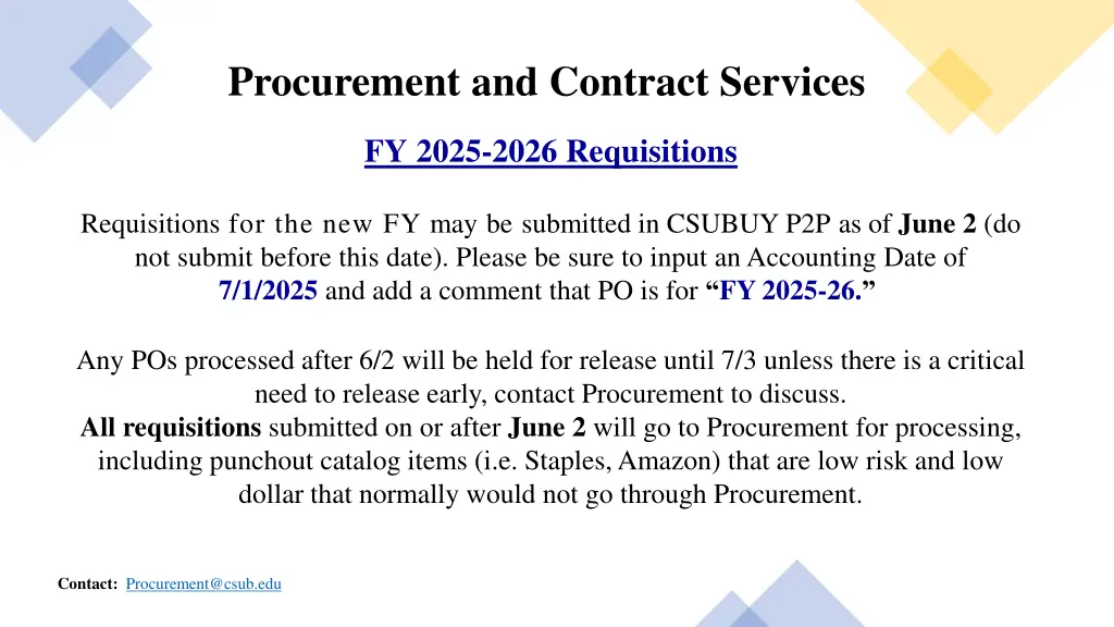 procurement and contract services