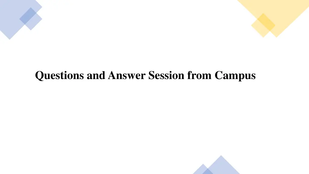 questions and answer session from campus