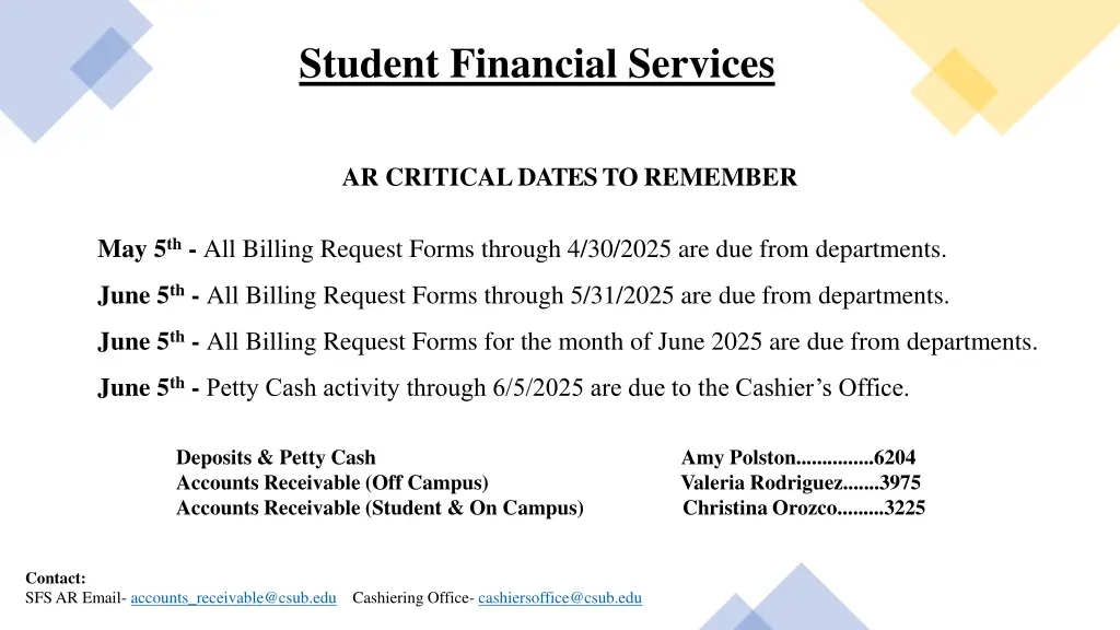 student financial services 1