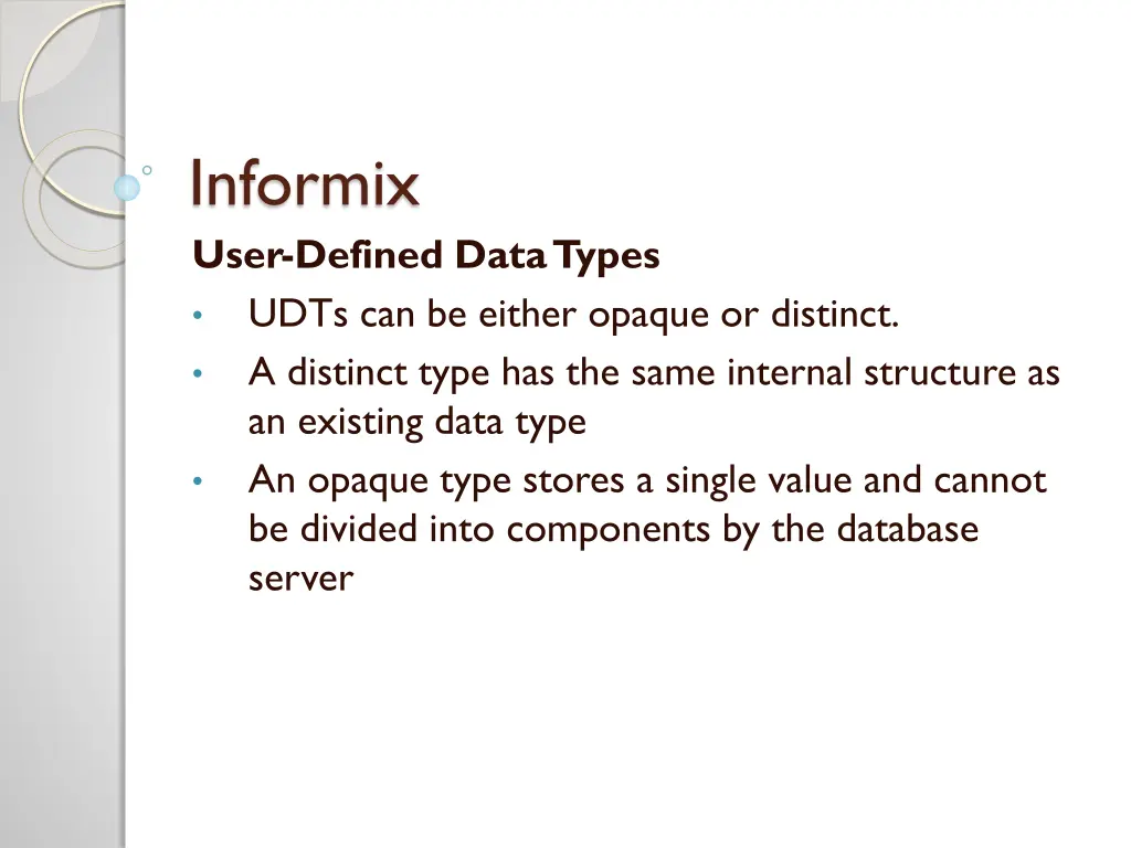 informix user defined data types udts