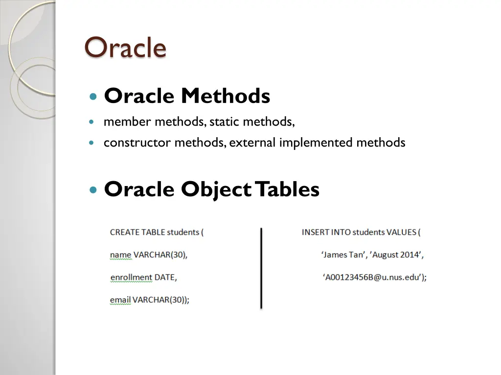 oracle 1