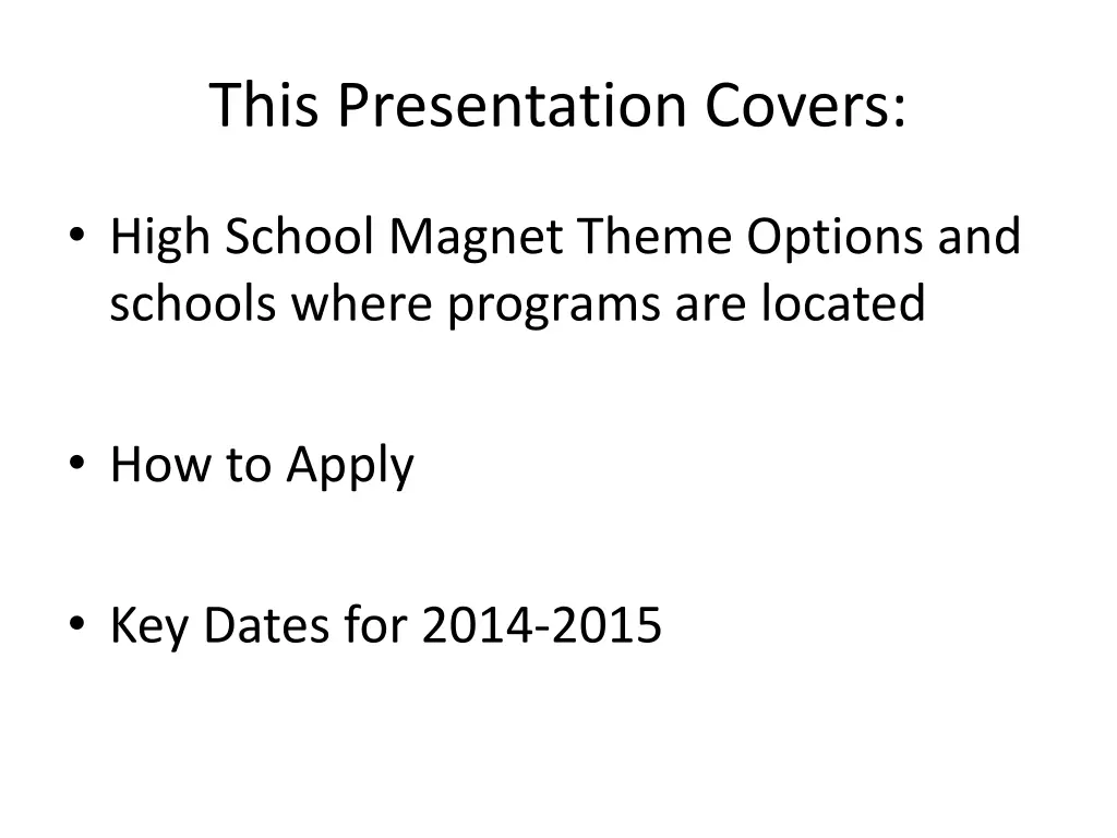 this presentation covers