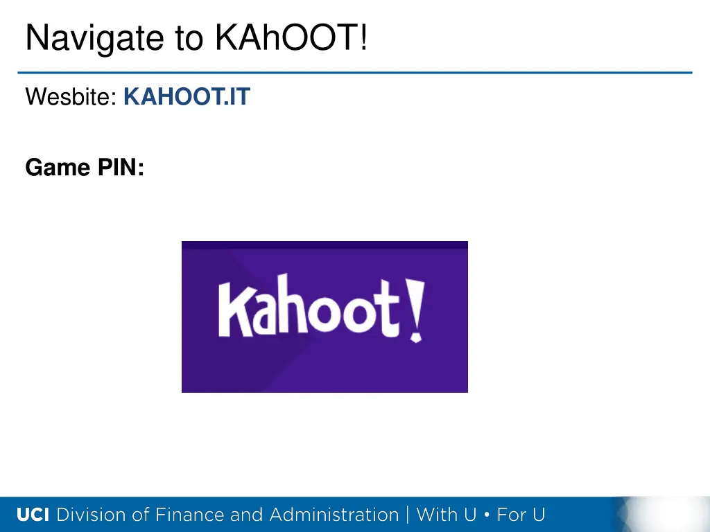 navigate to kahoot