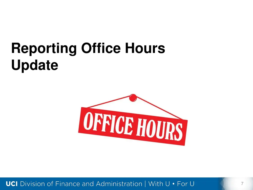 reporting office hours update