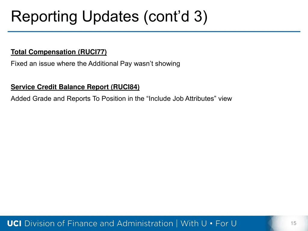 reporting updates cont d 3