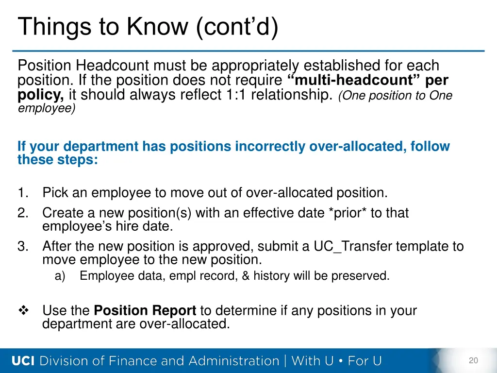 things to know cont d