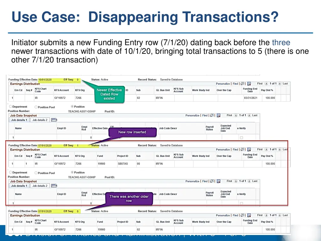 use case disappearing transactions