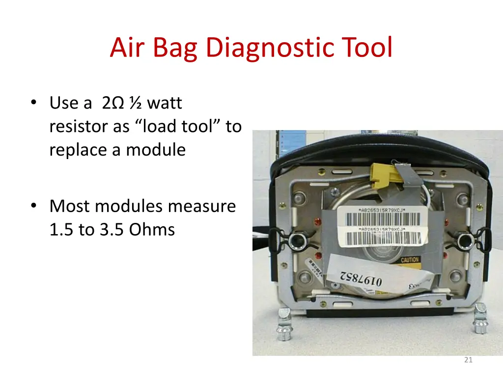 air bag diagnostic tool