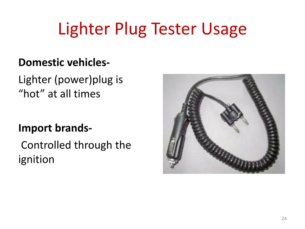 lighter plug tester usage