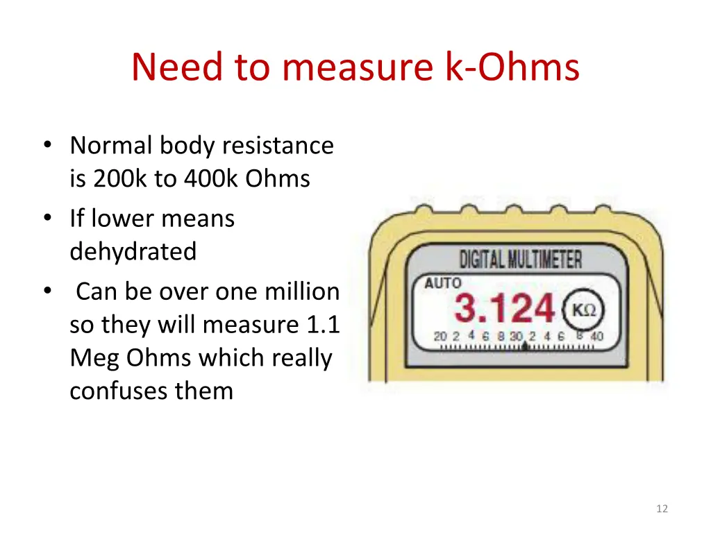 need to measure k ohms