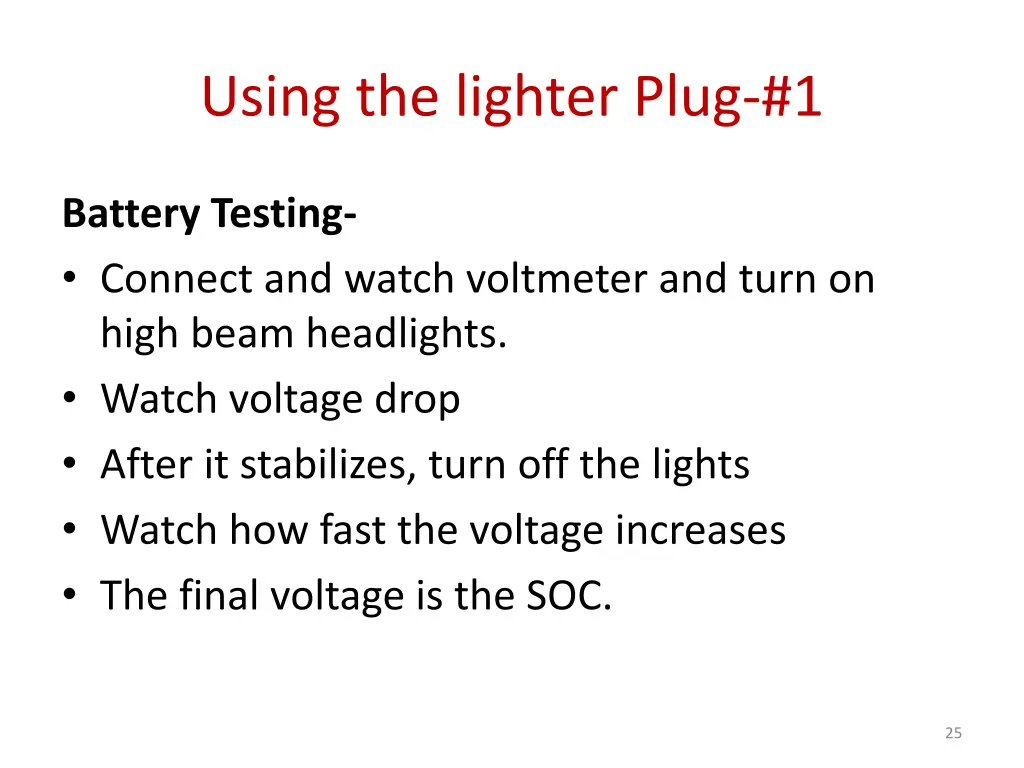 using the lighter plug 1