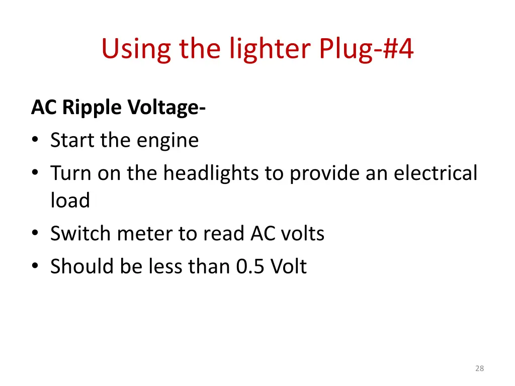 using the lighter plug 4