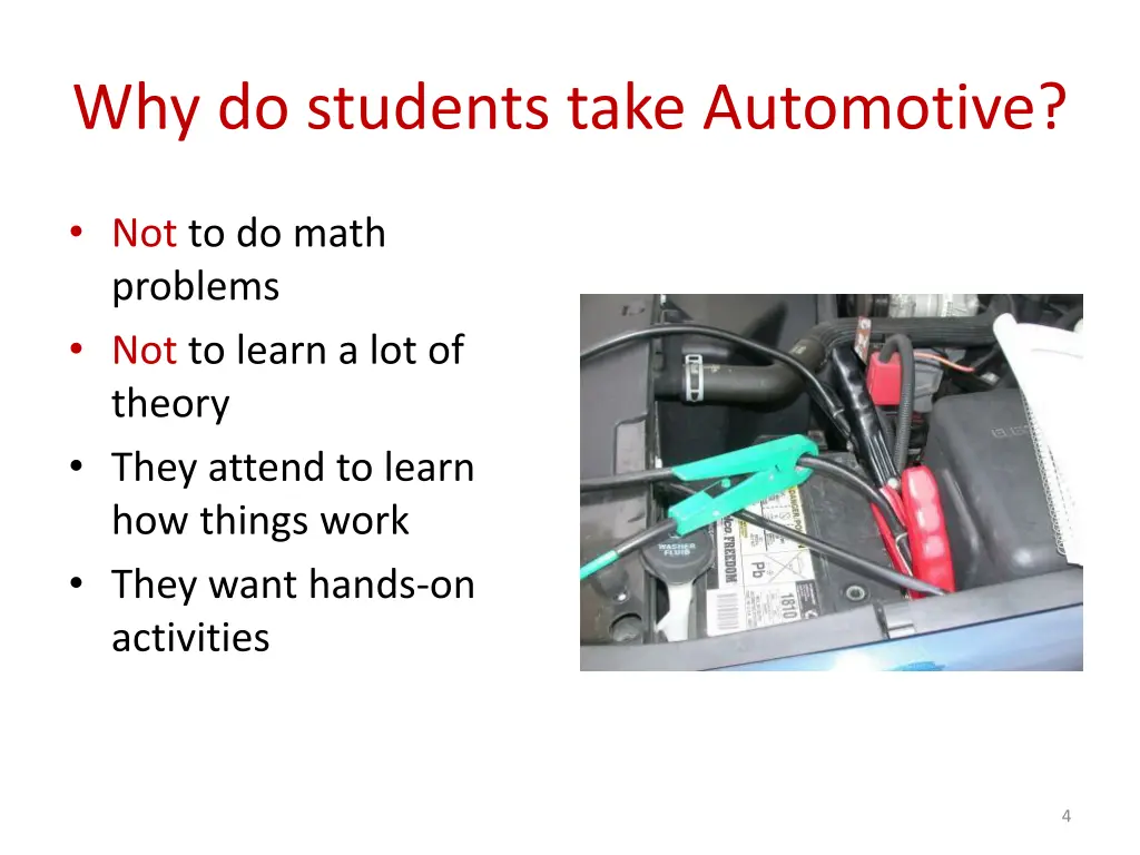 why do students take automotive