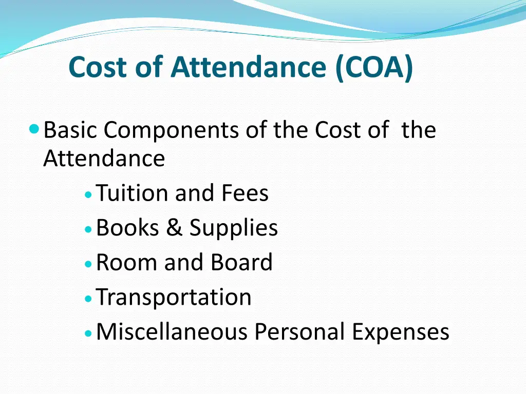 cost of attendance coa