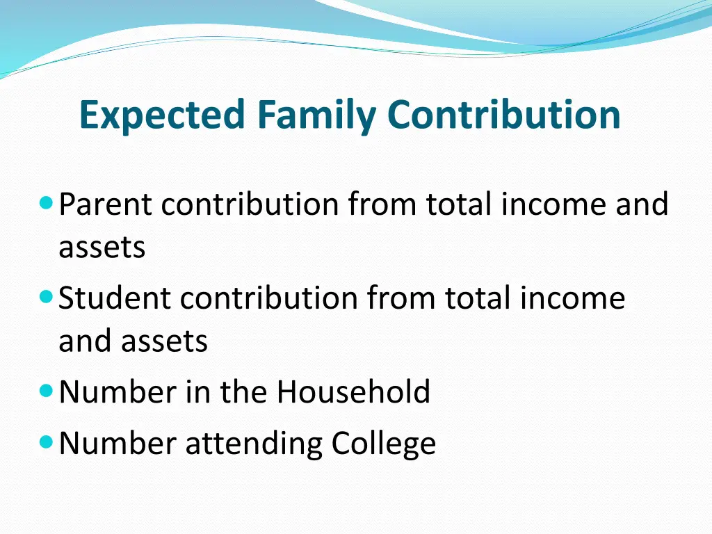 expected family contribution