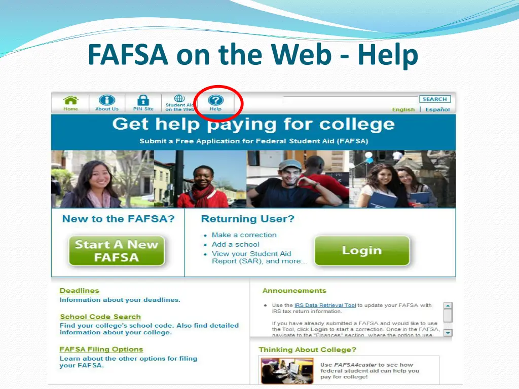fafsa on the web help