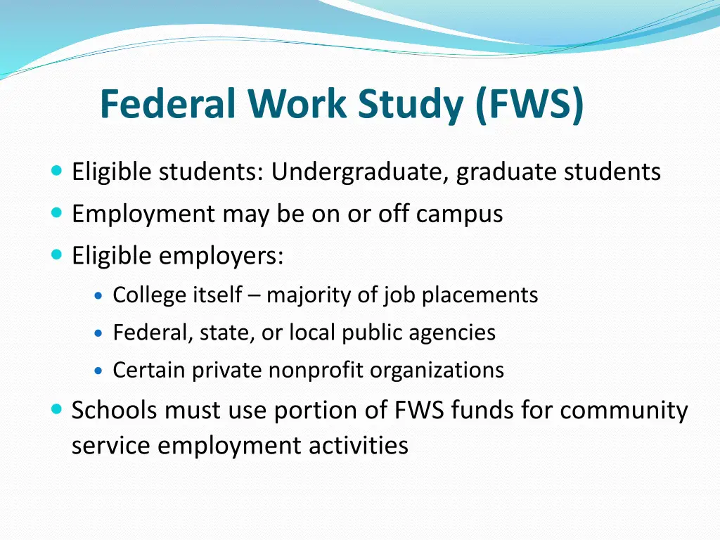federal work study fws
