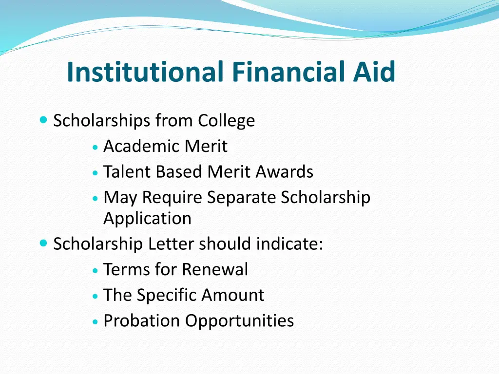 institutional financial aid