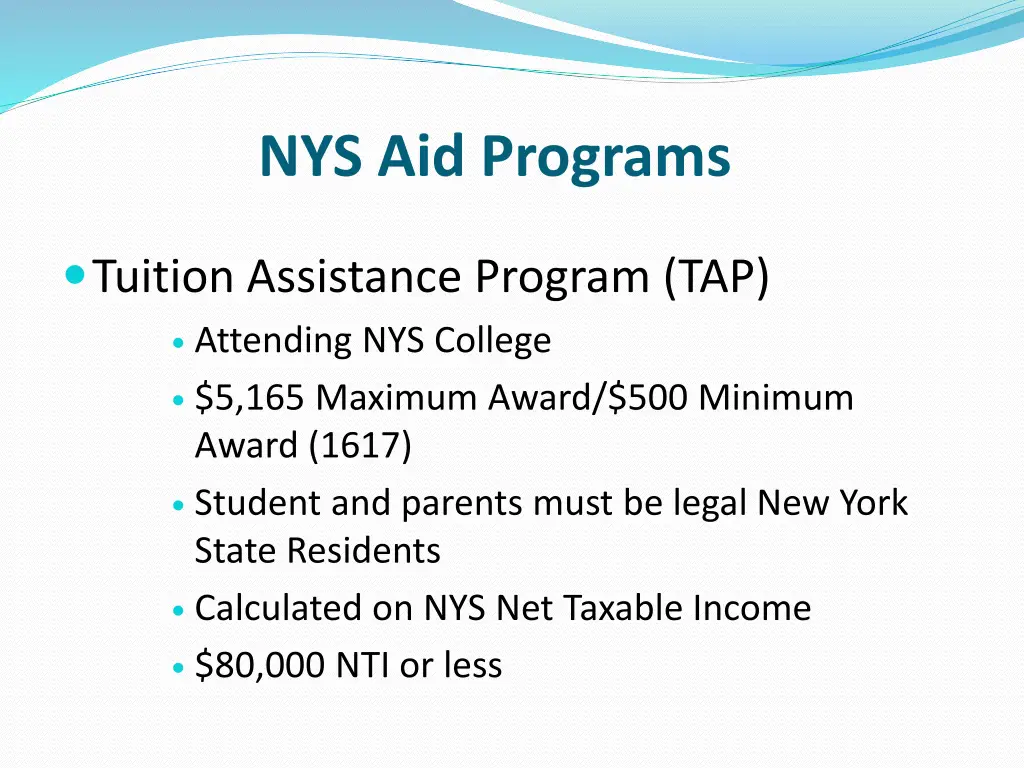 nys aid programs