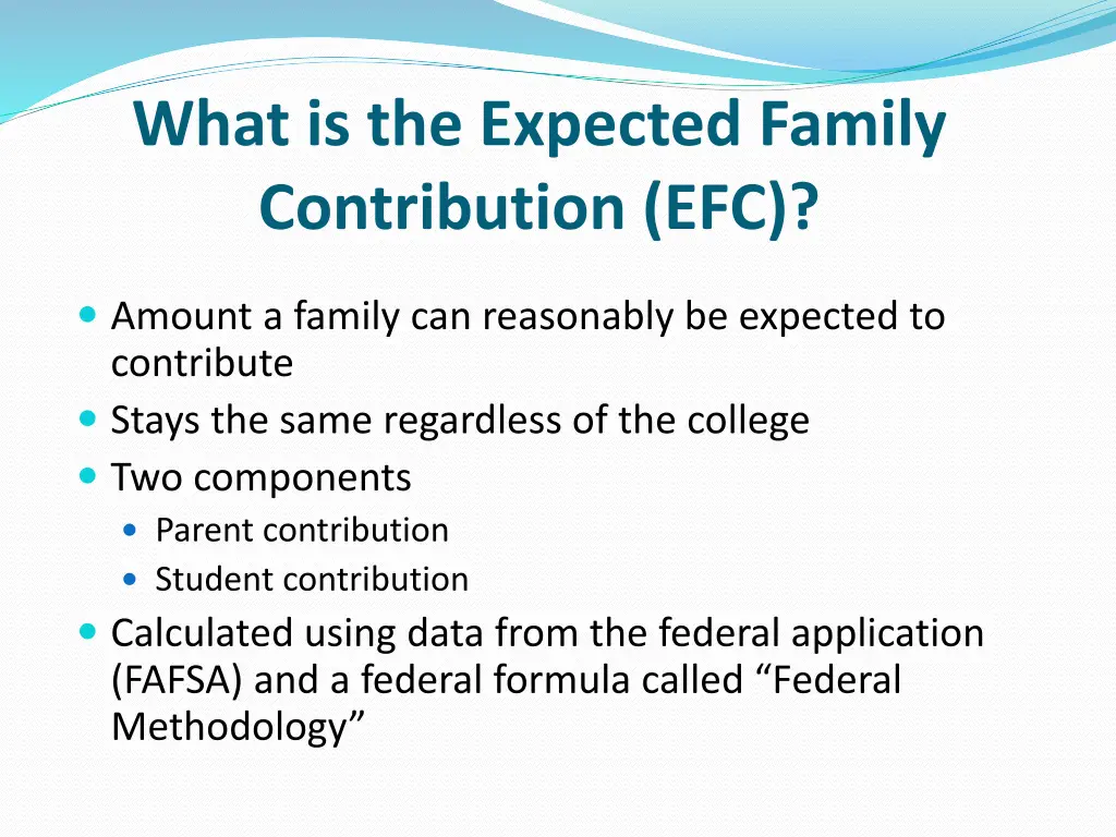 what is the expected family contribution efc